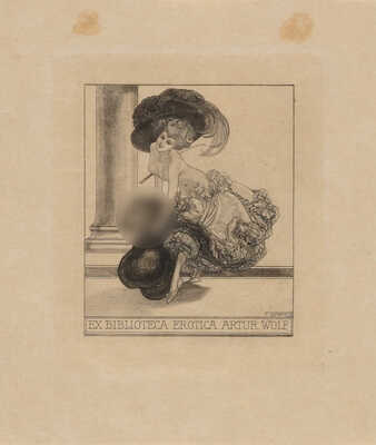 Девять эротических экслибрисов. Европа, нач. XX в.